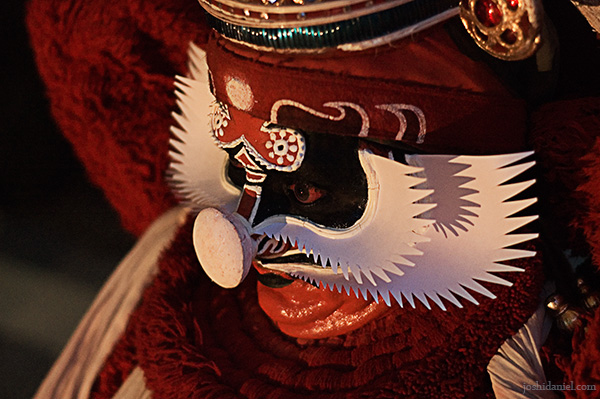 Chuvanna thadi (red beard) make-up of dussasana in kathakali