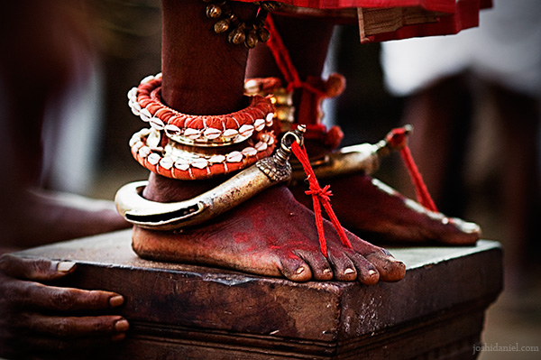 Feet of a Kathivanoor Veeran Theyyam performer