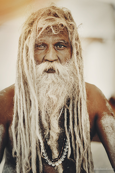 Portrait of a sadhu at the Kumbh Mela in Trimbakeshwar, Maharashtra, India